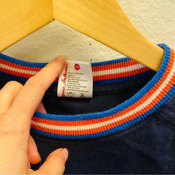 HANNA ANDERSSON Blue Ringer Stripe Pullover - Picture 5 of 5